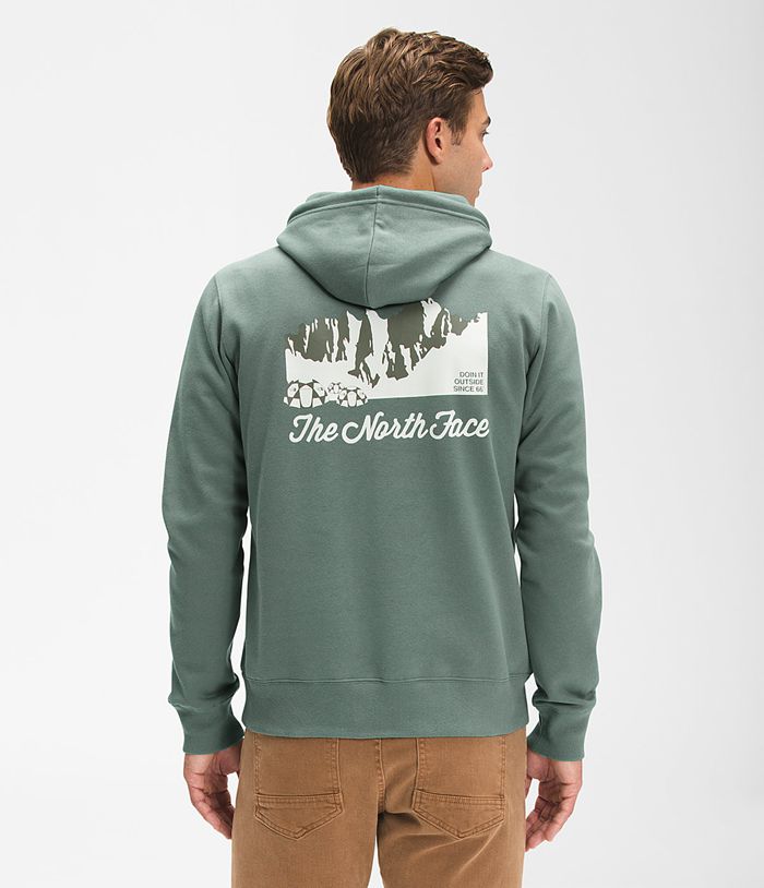 The North Face Bluza Męska Zielone Mountain Scene Pullover - UNAI06249